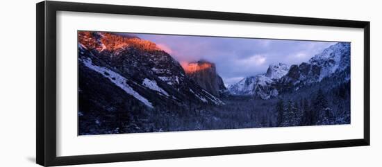 Sunlight Falling on a Mountain Range, Yosemite National Park, California, USA-null-Framed Photographic Print