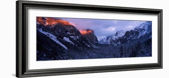 Sunlight Falling on a Mountain Range, Yosemite National Park, California, USA-null-Framed Photographic Print