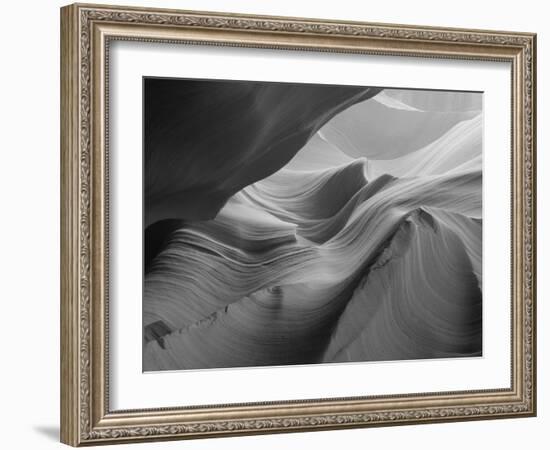 Sunlight Filters Down Carved Red Sandstone Walls of Lower Antelope Canyon, Page, Arizona, Usa-Paul Souders-Framed Photographic Print