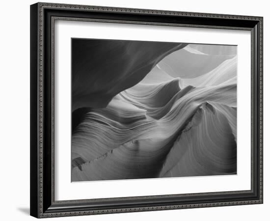 Sunlight Filters Down Carved Red Sandstone Walls of Lower Antelope Canyon, Page, Arizona, Usa-Paul Souders-Framed Photographic Print