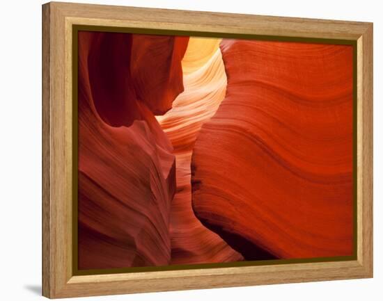 Sunlight Filters Down Carved Red Sandstone Walls of Lower Antelope Canyon, Page, Arizona, Usa-Paul Souders-Framed Premier Image Canvas