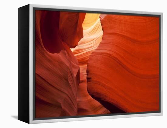 Sunlight Filters Down Carved Red Sandstone Walls of Lower Antelope Canyon, Page, Arizona, Usa-Paul Souders-Framed Premier Image Canvas