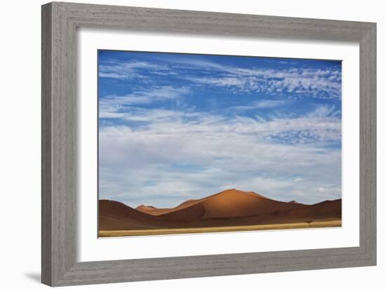 Sunlight Hits The Top Of An Orange Sand Dune In Sossusvlei, In The Namib Desert-Karine Aigner-Framed Photographic Print