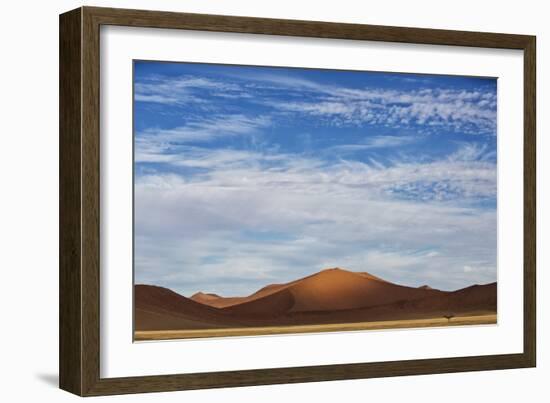 Sunlight Hits The Top Of An Orange Sand Dune In Sossusvlei, In The Namib Desert-Karine Aigner-Framed Photographic Print