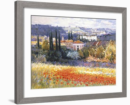 Sunlight on the Poppyfield-Malva-Framed Giclee Print