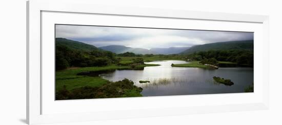 Sunlight on Water, Distant Mountains in Mist, Ireland-null-Framed Photographic Print