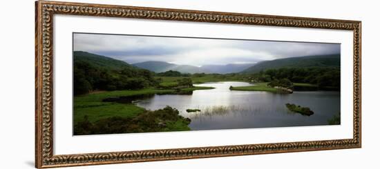 Sunlight on Water, Distant Mountains in Mist, Ireland-null-Framed Photographic Print