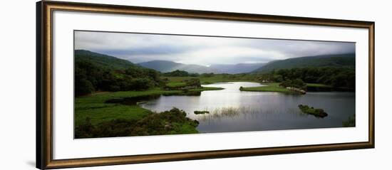 Sunlight on Water, Distant Mountains in Mist, Ireland-null-Framed Photographic Print