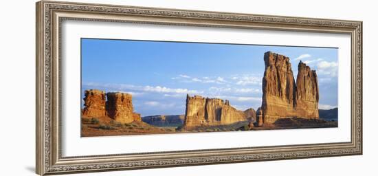 Sunlight over Varied Rock Formations, Courthouse Towers, Arches National Park, Utah, USA-Scott T. Smith-Framed Photographic Print