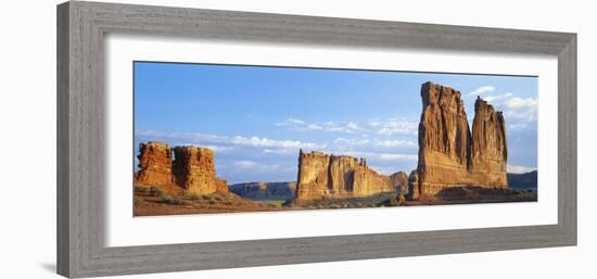 Sunlight over Varied Rock Formations, Courthouse Towers, Arches National Park, Utah, USA-Scott T. Smith-Framed Photographic Print
