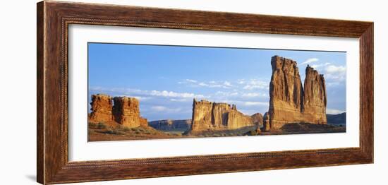 Sunlight over Varied Rock Formations, Courthouse Towers, Arches National Park, Utah, USA-Scott T. Smith-Framed Photographic Print