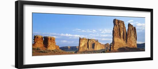 Sunlight over Varied Rock Formations, Courthouse Towers, Arches National Park, Utah, USA-Scott T. Smith-Framed Photographic Print