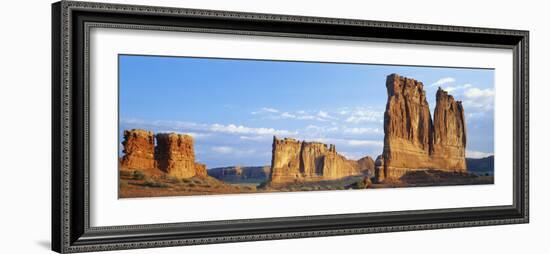 Sunlight over Varied Rock Formations, Courthouse Towers, Arches National Park, Utah, USA-Scott T. Smith-Framed Photographic Print