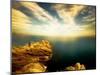 Sunlight Reflecting off Blue Waters off Cliffside-Jan Lakey-Mounted Photographic Print