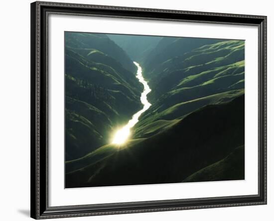 Sunlight reflects off the river, Salmon River, Idaho, USA-Charles Gurche-Framed Photographic Print