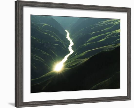 Sunlight reflects off the river, Salmon River, Idaho, USA-Charles Gurche-Framed Photographic Print