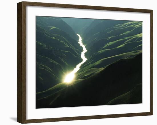 Sunlight reflects off the river, Salmon River, Idaho, USA-Charles Gurche-Framed Photographic Print