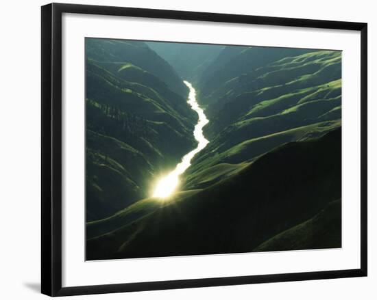 Sunlight reflects off the river, Salmon River, Idaho, USA-Charles Gurche-Framed Photographic Print