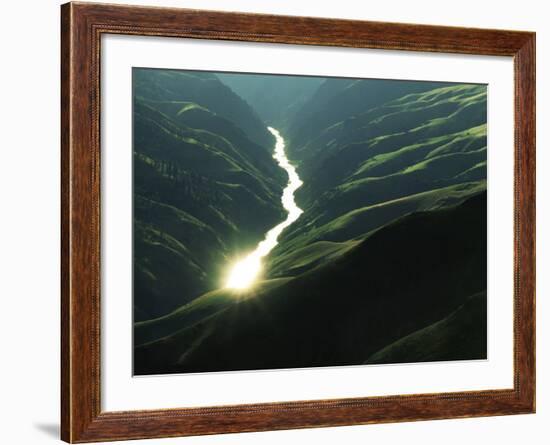 Sunlight reflects off the river, Salmon River, Idaho, USA-Charles Gurche-Framed Photographic Print