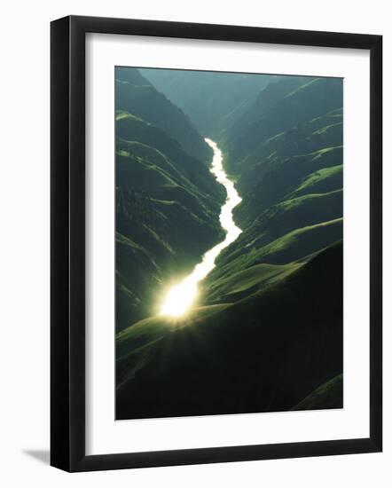 Sunlight reflects off the river, Salmon River, Idaho, USA-Charles Gurche-Framed Photographic Print