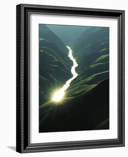 Sunlight reflects off the river, Salmon River, Idaho, USA-Charles Gurche-Framed Photographic Print