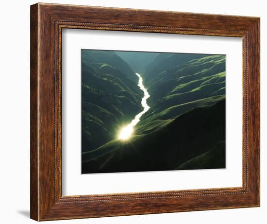 Sunlight reflects off the river, Salmon River, Idaho, USA-Charles Gurche-Framed Photographic Print