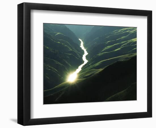 Sunlight reflects off the river, Salmon River, Idaho, USA-Charles Gurche-Framed Photographic Print