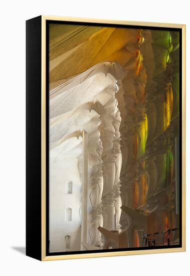 Sunlight Through Stained Glass, Sagrada Familia, Barcelona, Catalunya, Spain, Europe-James Emmerson-Framed Premier Image Canvas