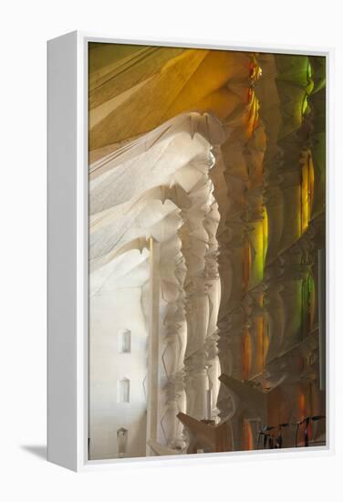 Sunlight Through Stained Glass, Sagrada Familia, Barcelona, Catalunya, Spain, Europe-James Emmerson-Framed Premier Image Canvas