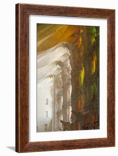 Sunlight Through Stained Glass, Sagrada Familia, Barcelona, Catalunya, Spain, Europe-James Emmerson-Framed Premium Photographic Print