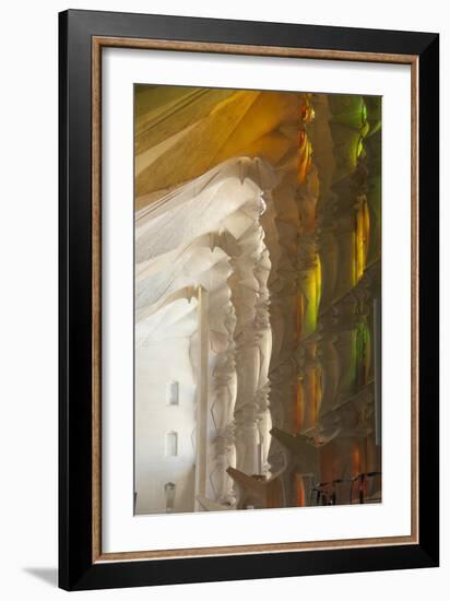 Sunlight Through Stained Glass, Sagrada Familia, Barcelona, Catalunya, Spain, Europe-James Emmerson-Framed Premium Photographic Print