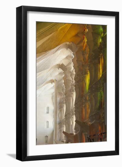 Sunlight Through Stained Glass, Sagrada Familia, Barcelona, Catalunya, Spain, Europe-James Emmerson-Framed Premium Photographic Print