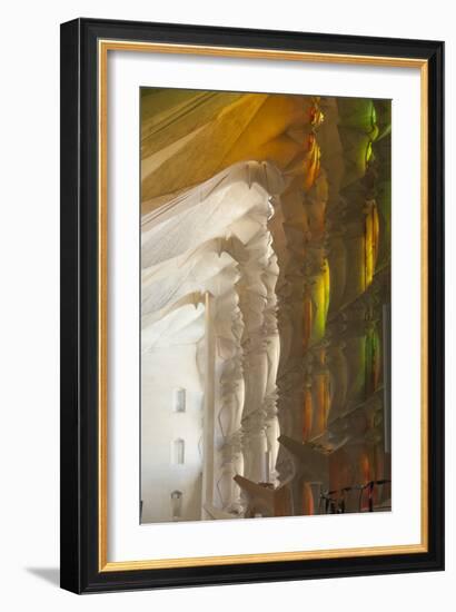 Sunlight Through Stained Glass, Sagrada Familia, Barcelona, Catalunya, Spain, Europe-James Emmerson-Framed Premium Photographic Print
