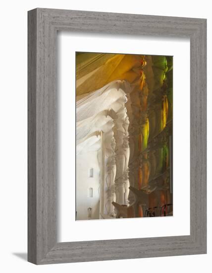 Sunlight Through Stained Glass, Sagrada Familia, Barcelona, Catalunya, Spain, Europe-James Emmerson-Framed Photographic Print