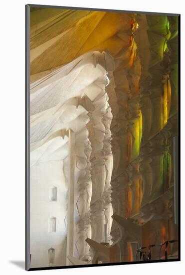 Sunlight Through Stained Glass, Sagrada Familia, Barcelona, Catalunya, Spain, Europe-James Emmerson-Mounted Photographic Print