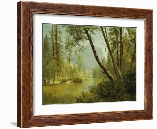 Sunlit Forest-Albert Bierstadt-Framed Giclee Print