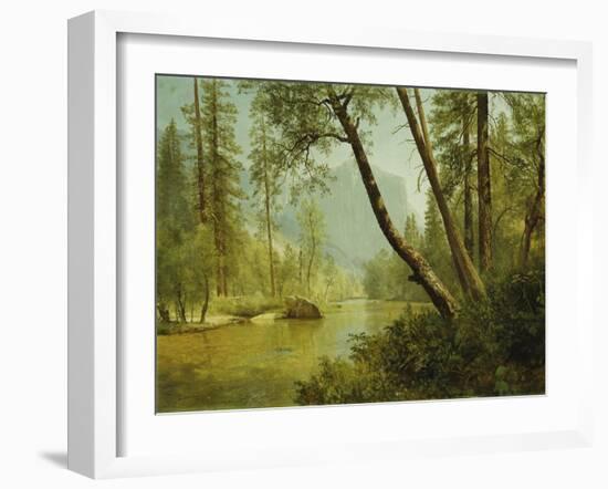 Sunlit Forest-Albert Bierstadt-Framed Giclee Print