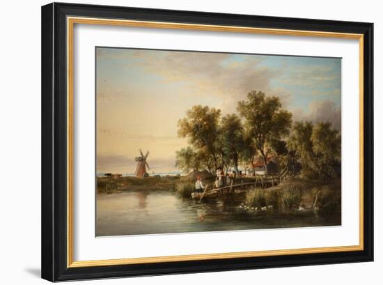 Sunlit Norfolk River Landscape-James Stark-Framed Giclee Print