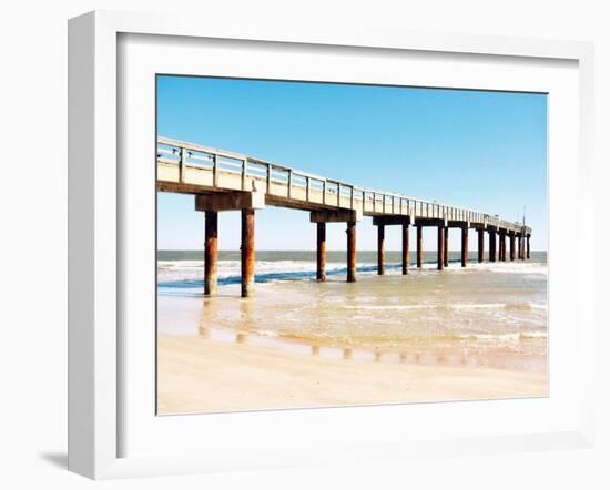 Sunlit Pier II-Gail Peck-Framed Art Print