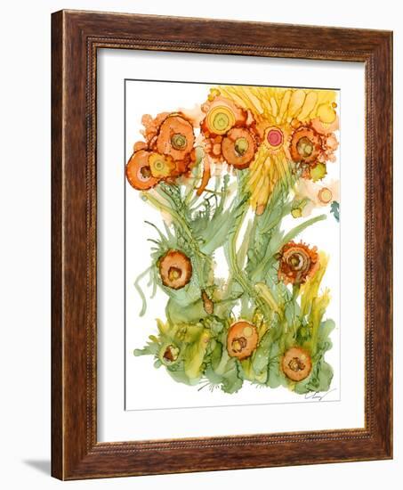 Sunlit Poppies III-Cheryl Baynes-Framed Art Print