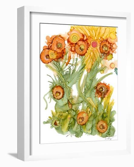 Sunlit Poppies III-Cheryl Baynes-Framed Art Print