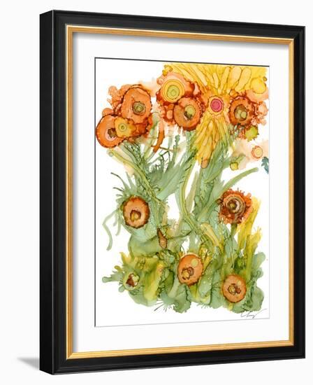 Sunlit Poppies III-Cheryl Baynes-Framed Art Print