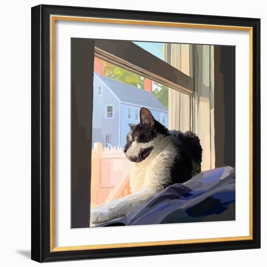 Sunning Kitties II-Emily Kalina-Framed Art Print