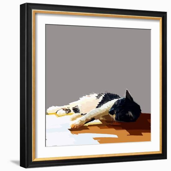 Sunning Kitties IV-Emily Kalina-Framed Art Print