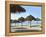 Sunny Beach and Palapas-Randy Faris-Framed Premier Image Canvas