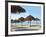 Sunny Beach and Palapas-Randy Faris-Framed Photographic Print