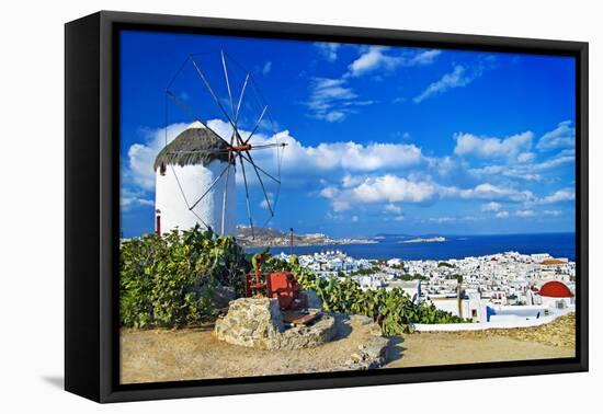 Sunny Beautiful Mykonos - Amazing Greek Islands Series-Maugli-l-Framed Premier Image Canvas