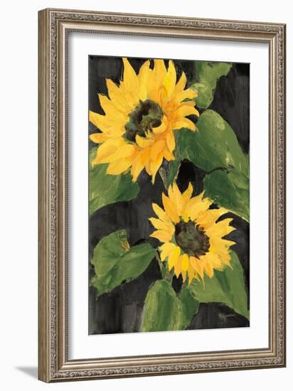 Sunny Blooms on Black-Albena Hristova-Framed Art Print