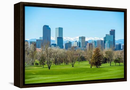 Sunny Denver Skyline-duallogic-Framed Premier Image Canvas