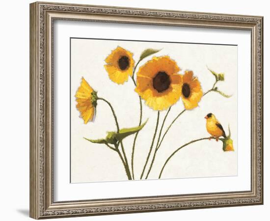 Sunny Flowers on White-Shirley Novak-Framed Art Print